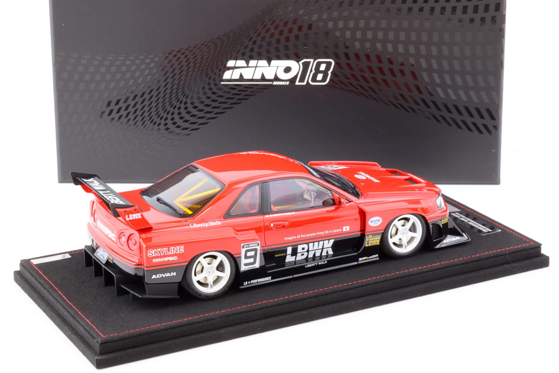 1:18 INNO Models Nissan Skyline GT-R (R34) LBWK Super Silhouette Fenderist Japan 2020