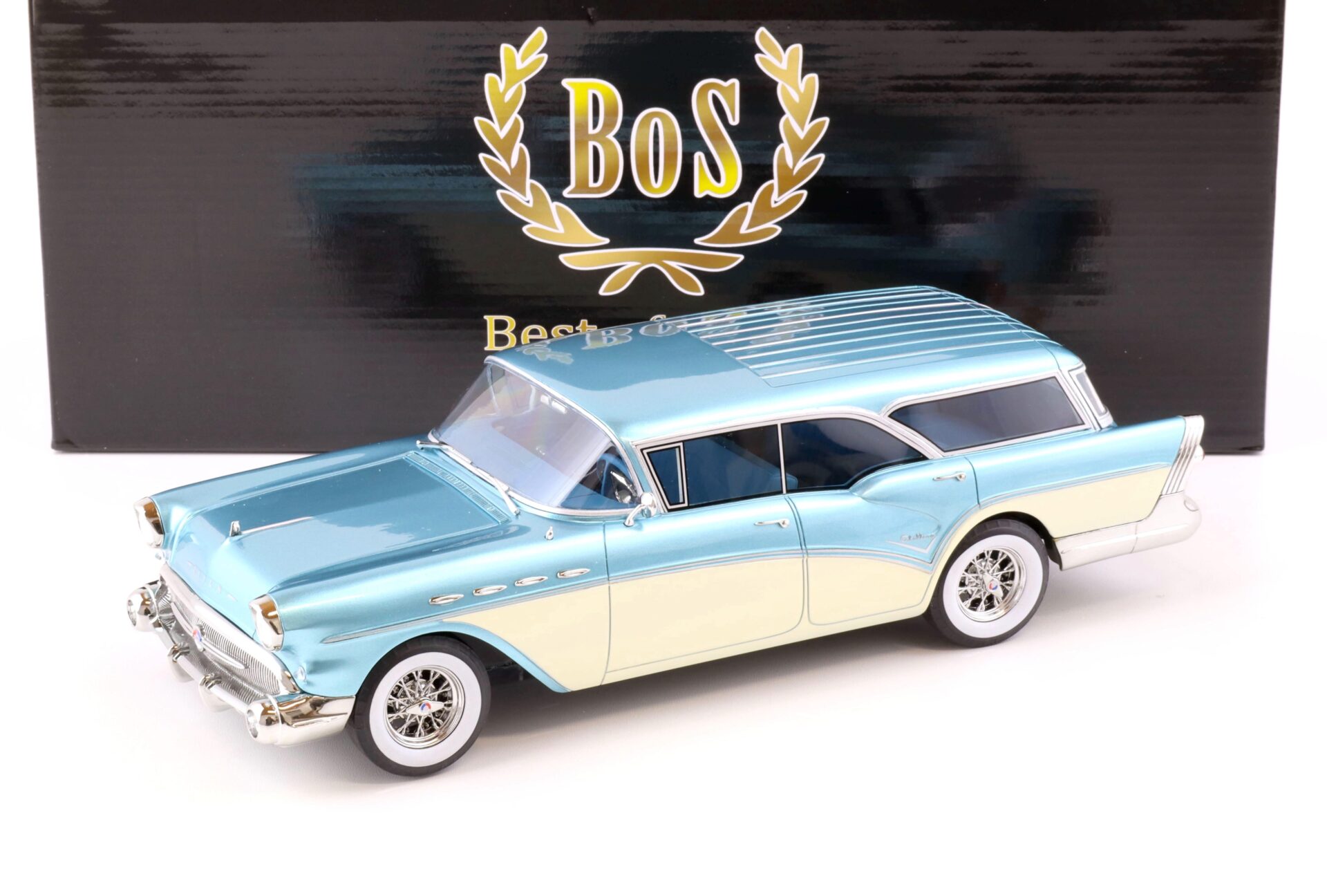 ID 71887 orig.jpg 1:18 BOS-Models Buick Cebtury Caballero Estate 1957 blue/ cream BOS083