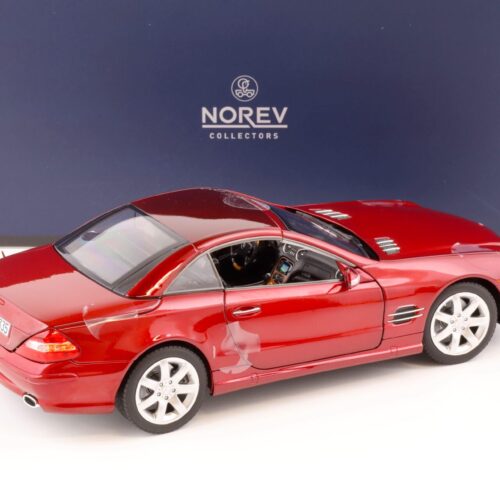 1:18 Norev Mercedes SL 500 Convertible 2003 red metallic - Limited 300 pcs.