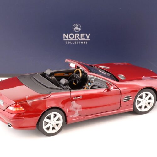 1:18 Norev Mercedes SL 500 Convertible 2003 red metallic - Limited 300 pcs.
