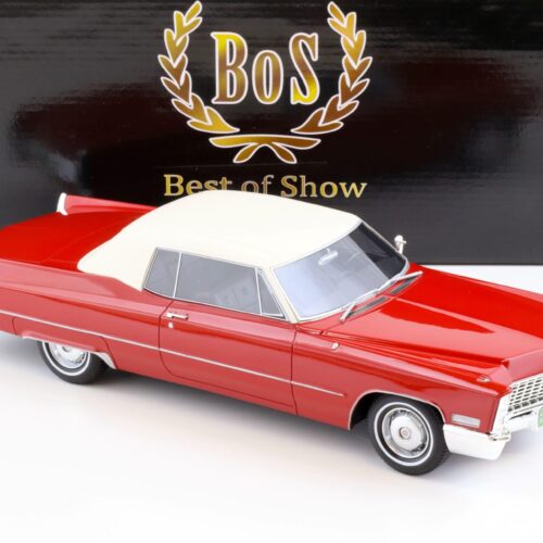 1:18 BOS-Models 1967 Cadillac DeVille Coupe red/white BOS240 - Image 2