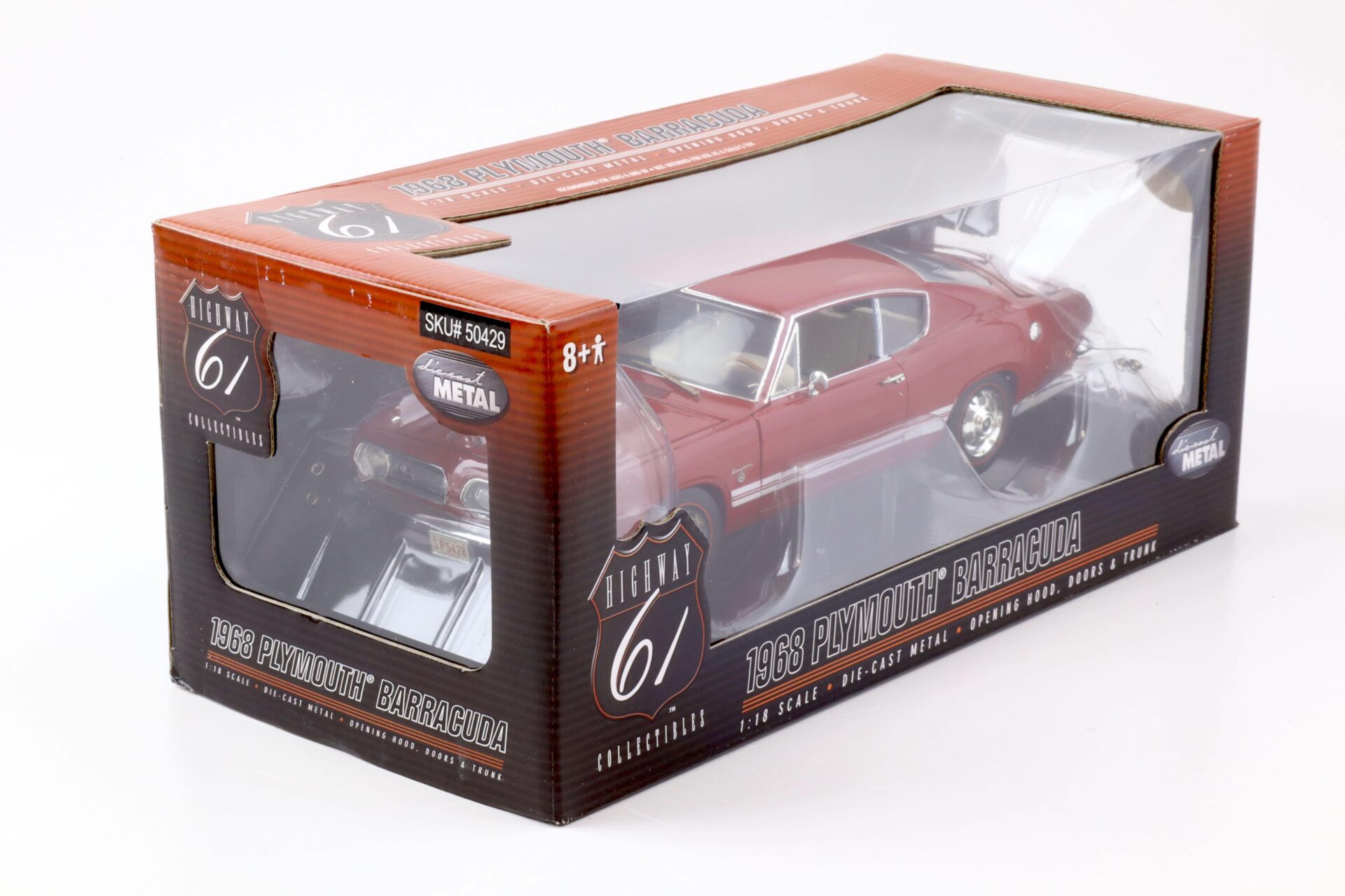 1:18 Highway61 1968 Plymouth Barracuda Formel S red 50429