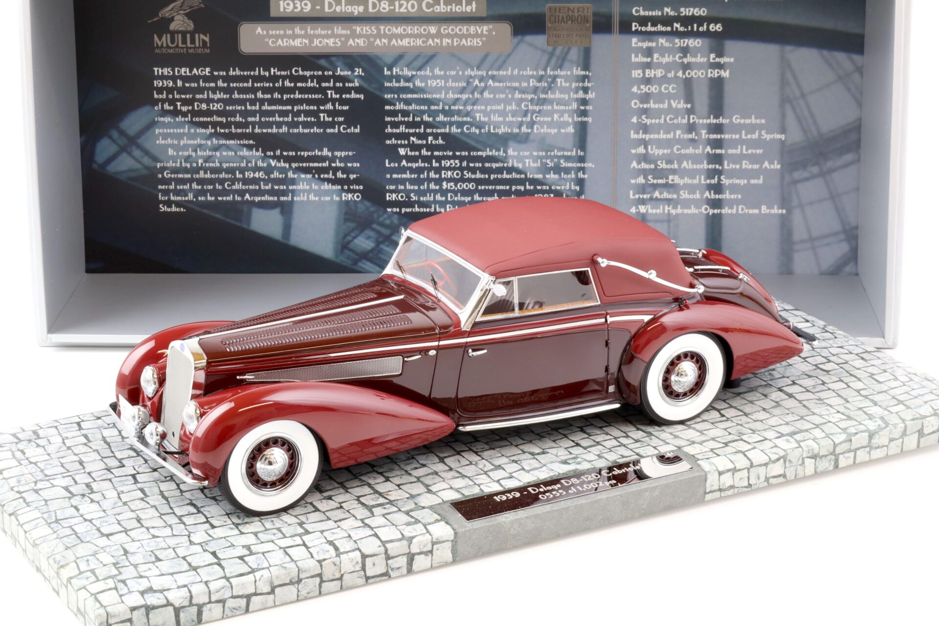 ID 72369 orig.jpg 1:18 Minichamps 1939 Delage D8-120 Cabriolet red Mullin Museum Collection