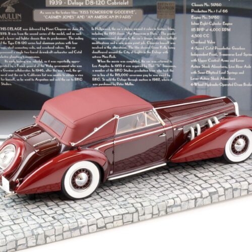 1:18 Minichamps 1939 Delage D8-120 Cabriolet red Mullin Museum Collection