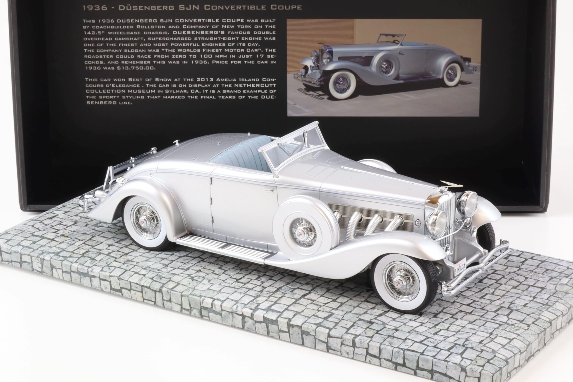 1:18 Minichamps 1936 Duesenberg SJN Convertible Coupe silver First Class Collection