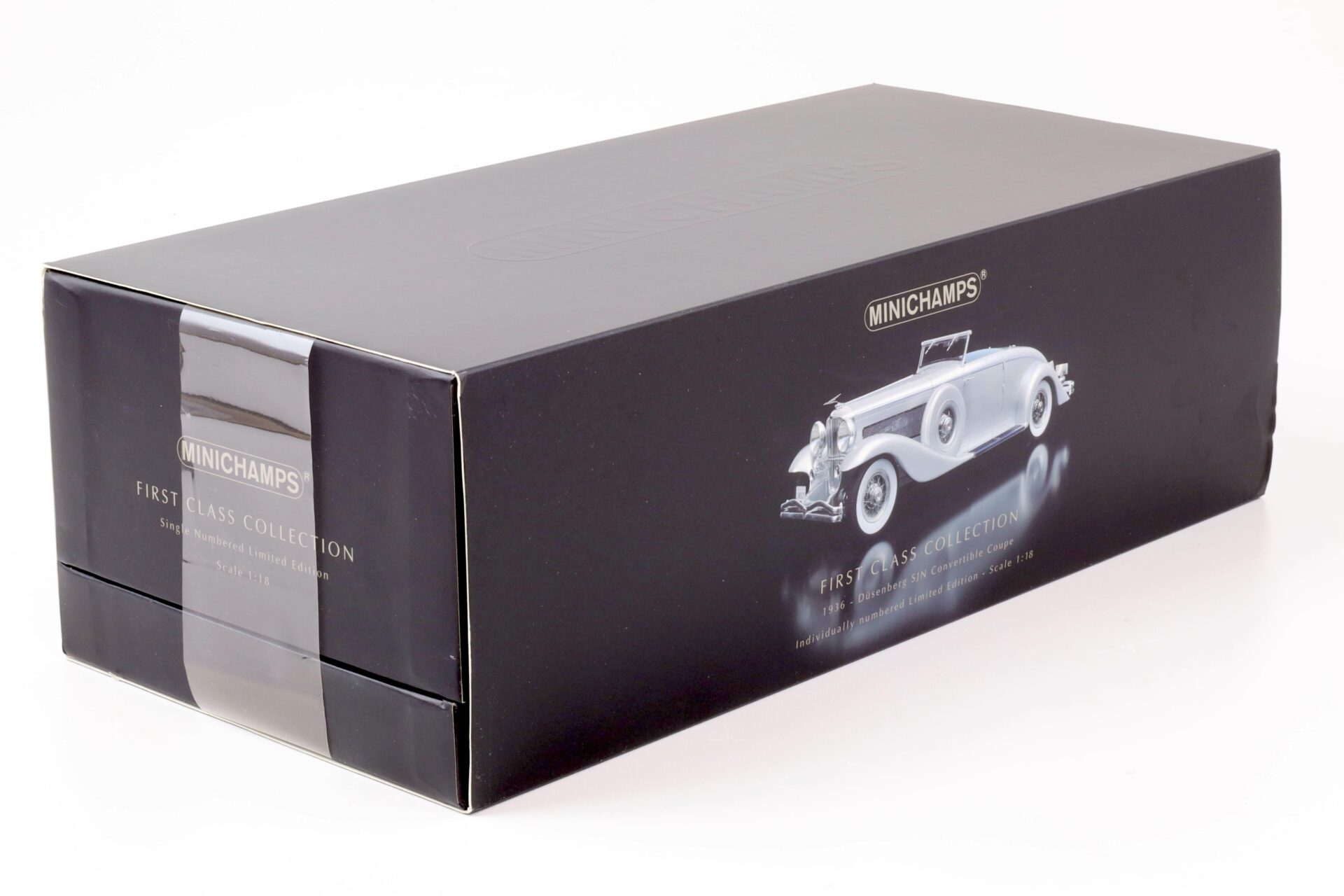 1:18 Minichamps 1936 Duesenberg SJN Convertible Coupe silver First Class Collection