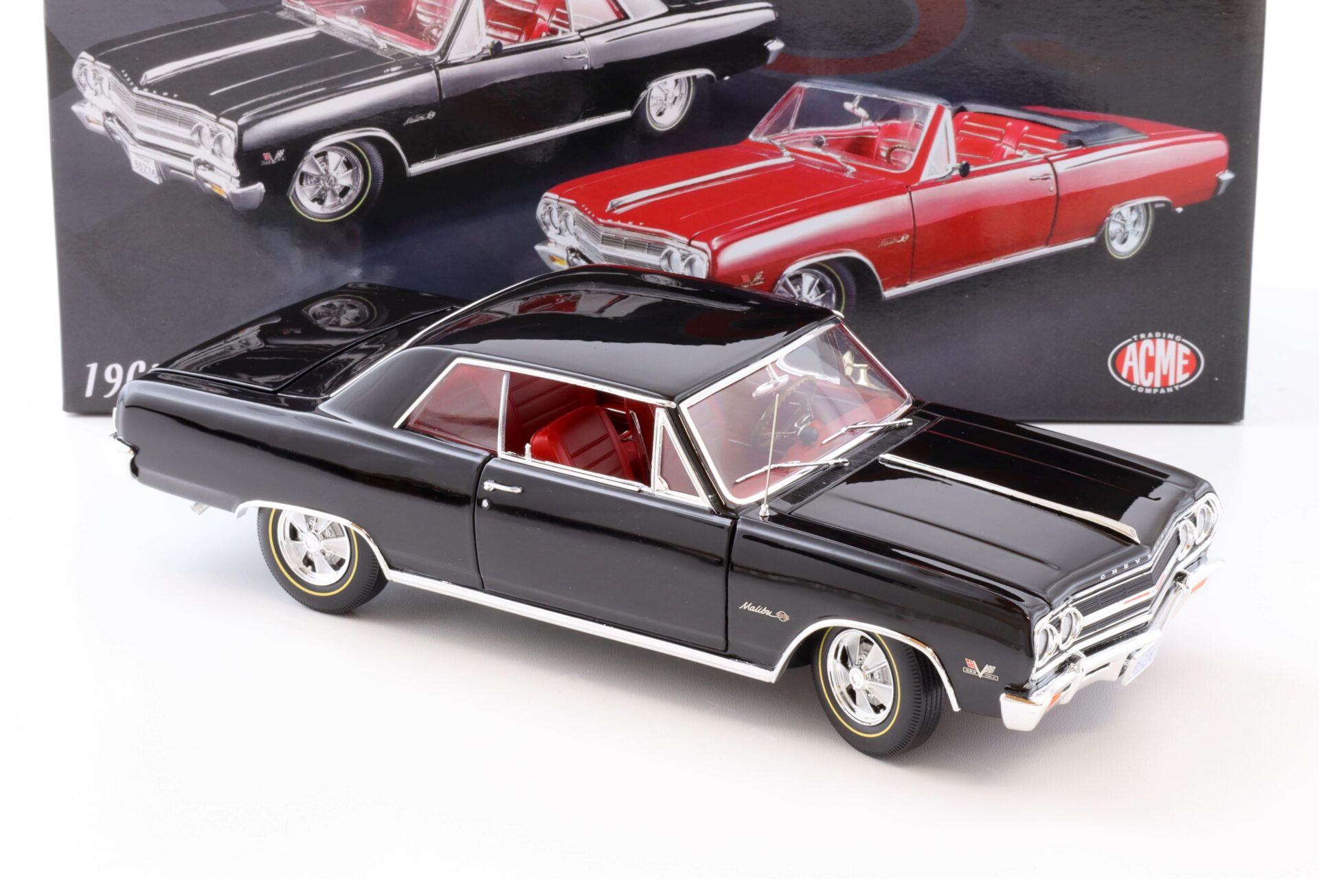 1:18 ACME 1965 Chevrolet Chevelle Z16 Malibu black with red interior