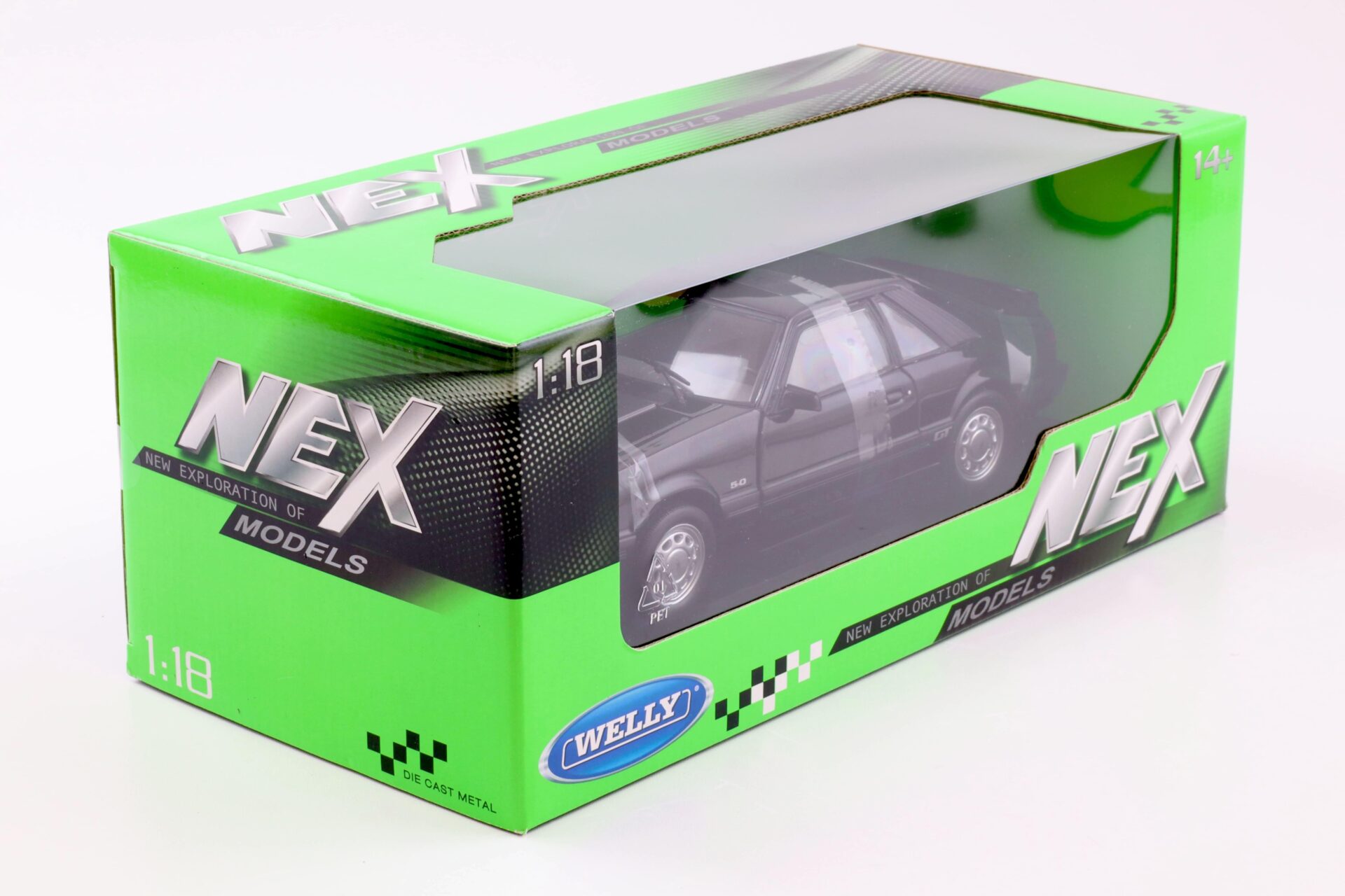 1:18 Welly NEX 1986 Ford Mustang GT 5.0 Coupe black