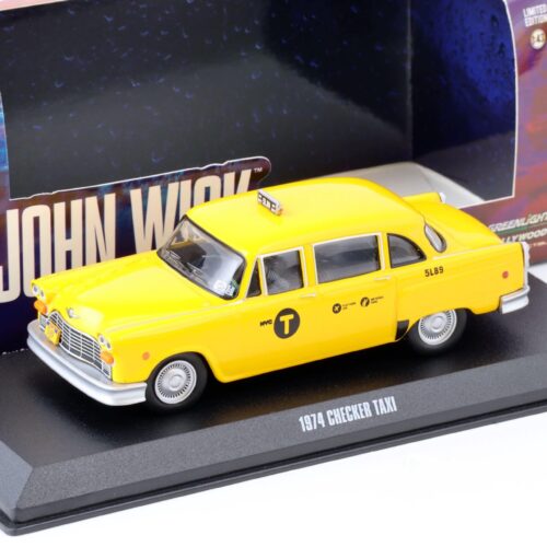 1:43 Greenlight 1974 Checker Taxi NYC yellow JOHN WICK