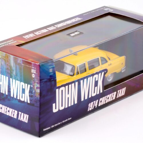 1:43 Greenlight 1974 Checker Taxi NYC yellow JOHN WICK