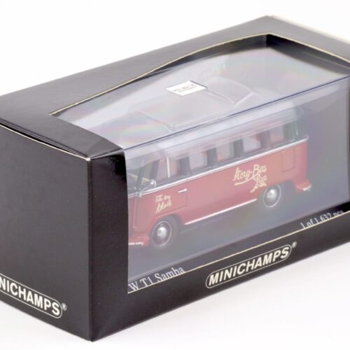 1:43 Minichamps VW T1 Samba Bus 1963 Villa Story red/ black
