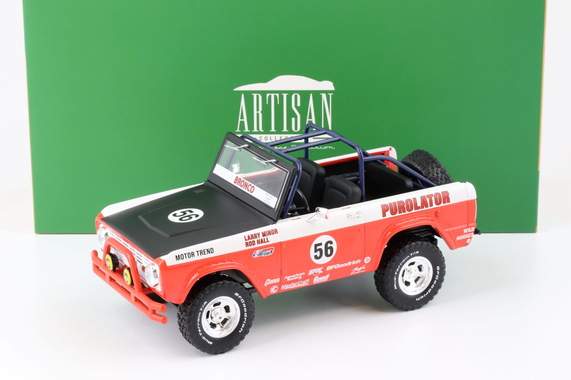 1:18 Greenlight 1969 Ford Baja Bronco #56 Purolator Tribute Edition
