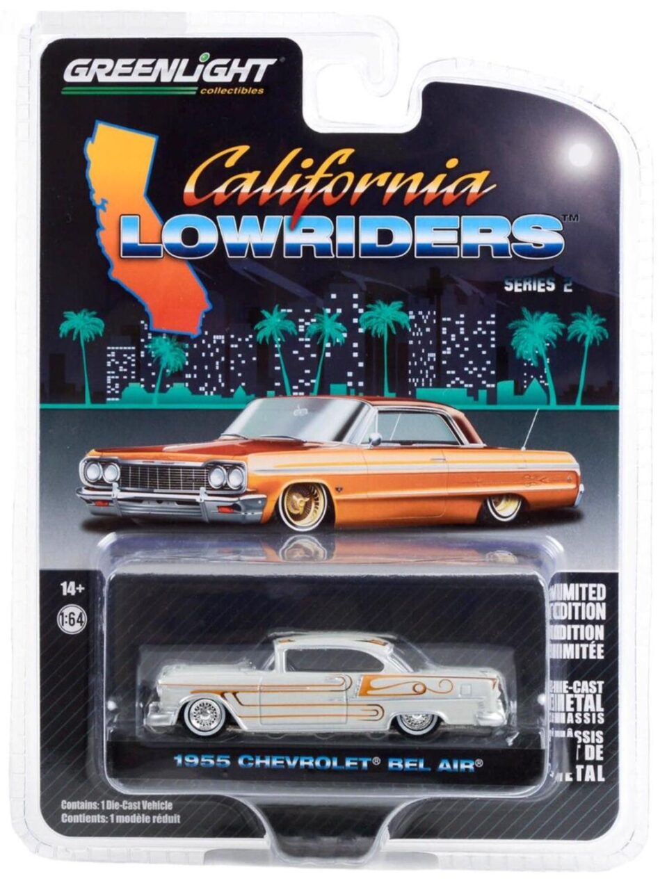 1:64 Greenlight California Lowriders Series 2 Chevrolet Bel Air 1955 white