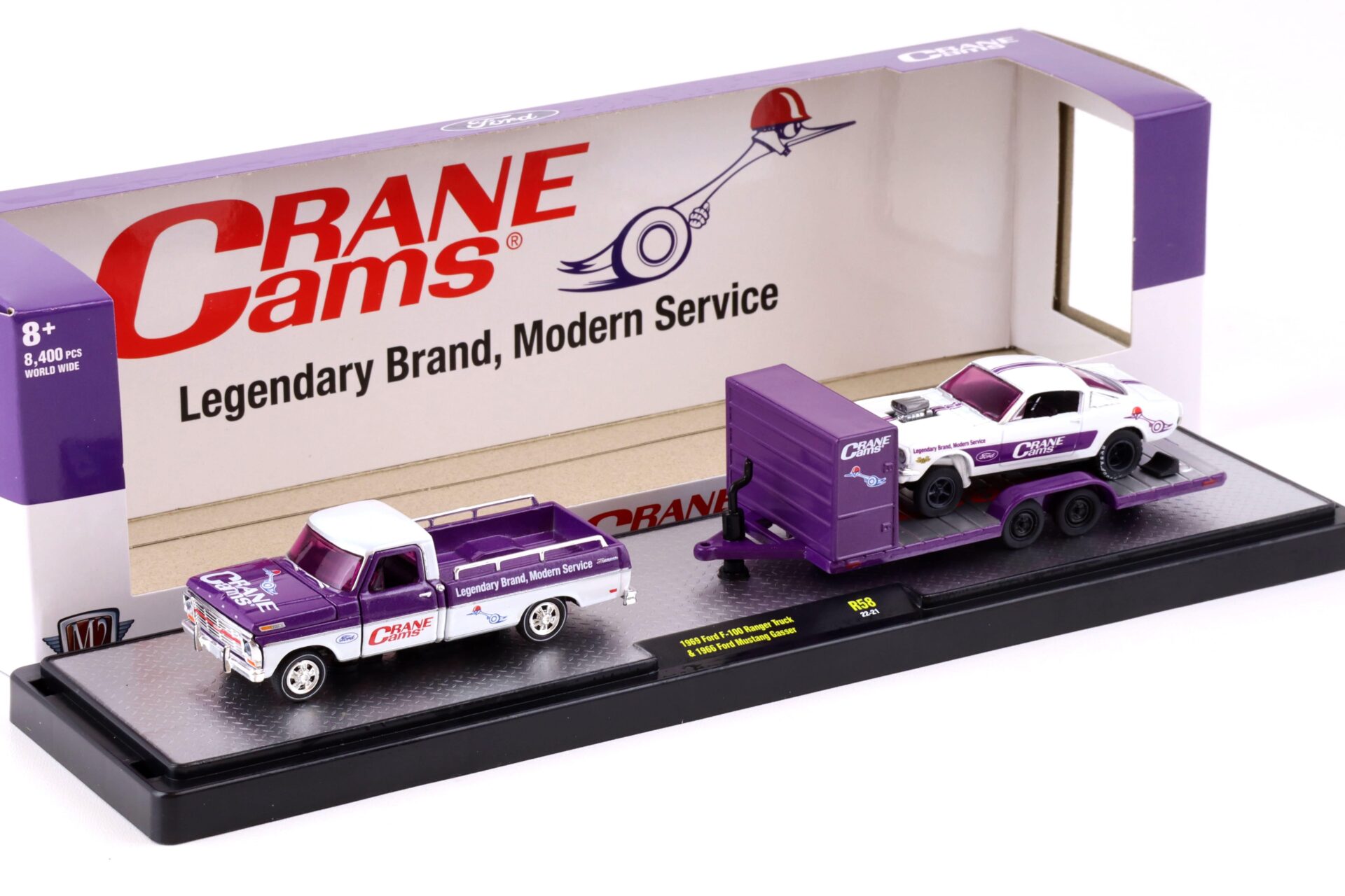 1:64 M2 Machines 1969 Ford F-100 Ranger Truck & 1966 Ford Mustang Gasser CRAME CAMS