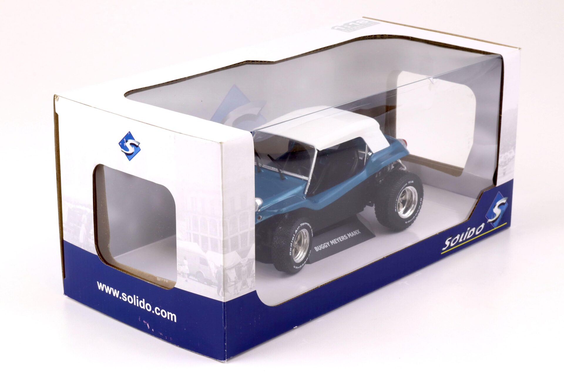 1:18 Solido VW Buggy Meyers Manx soft roof blue metallic 1984
