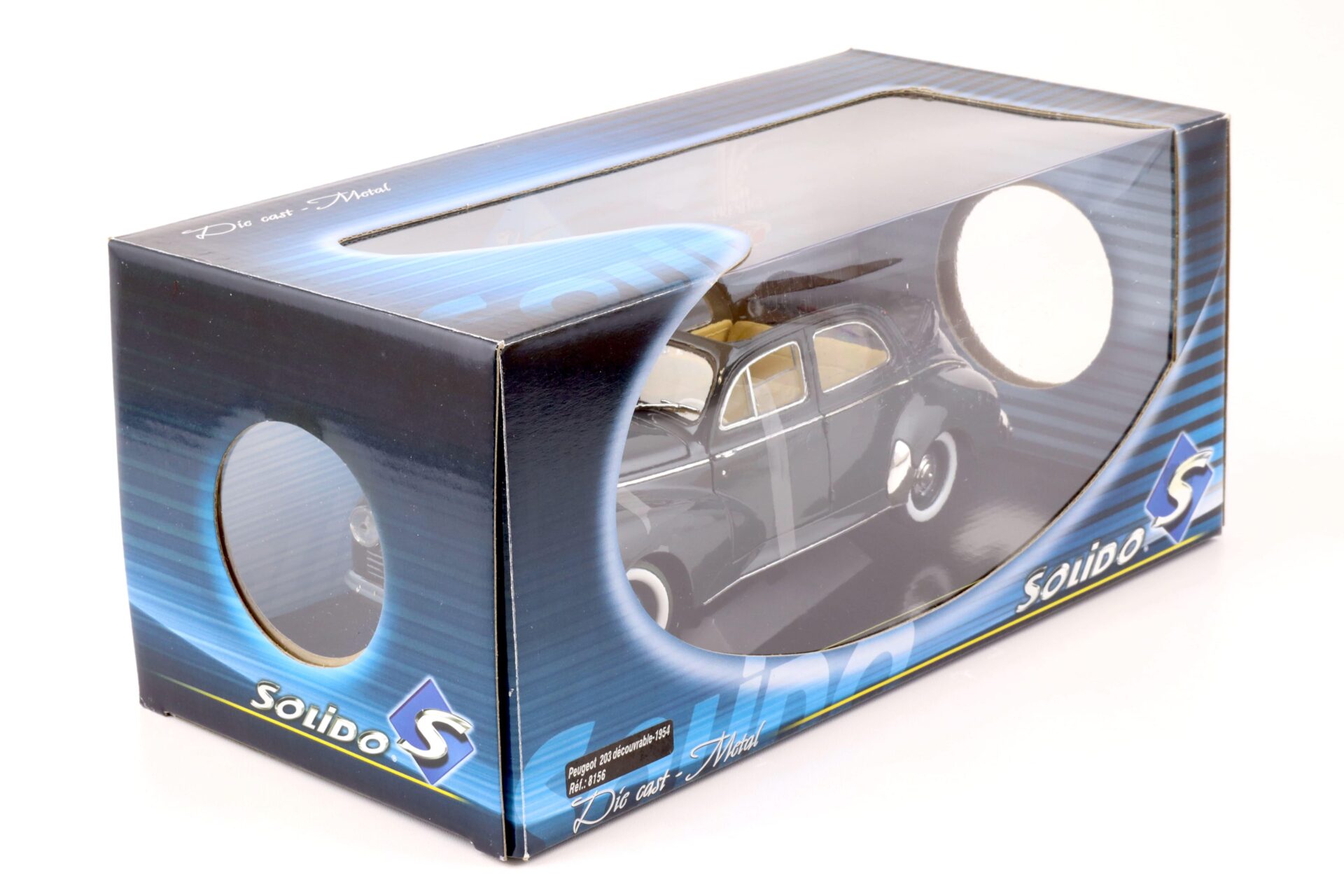 1:18 Solido Peugeot 203 Decouvrable Cabriolet 1954 dark blue/ grey