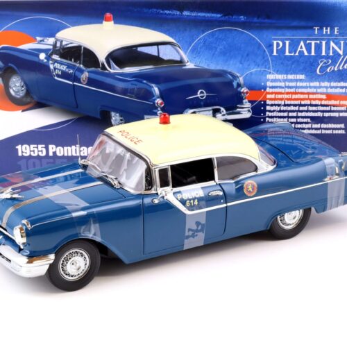 1:18 Sun Star 1955 Pontiac Star Chief Hard Top Police Car blue / beige