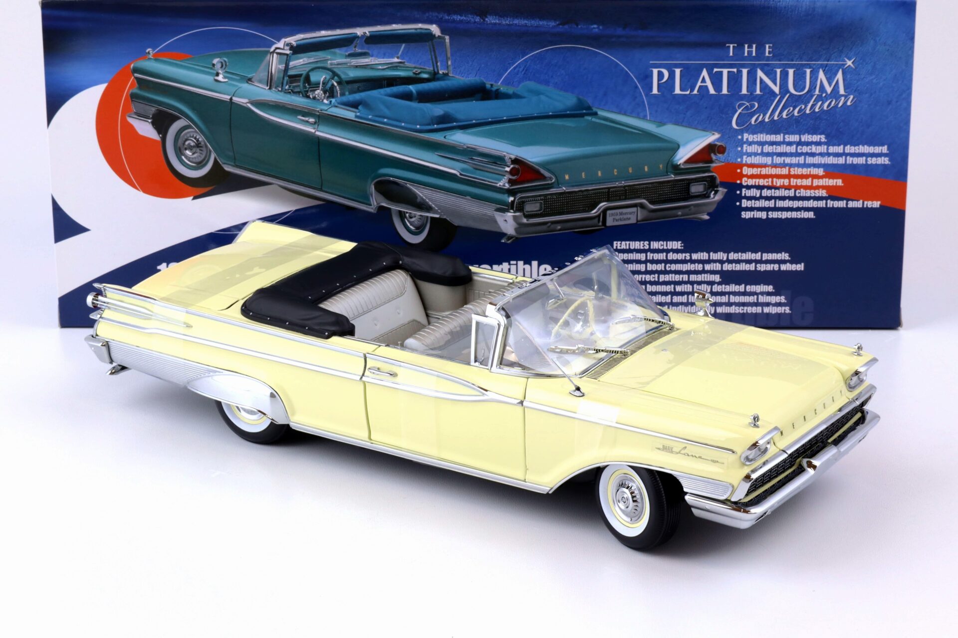 1:18 Sun Star 1959 Mercury Park Lane Open Convertible madeira yellow