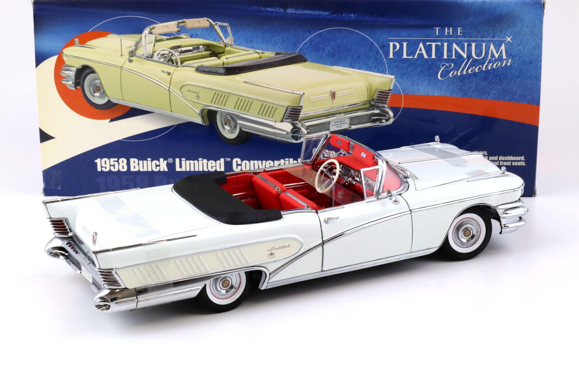 1:18 Sun Star 1958 Buick Limited Open Convertible glacier white