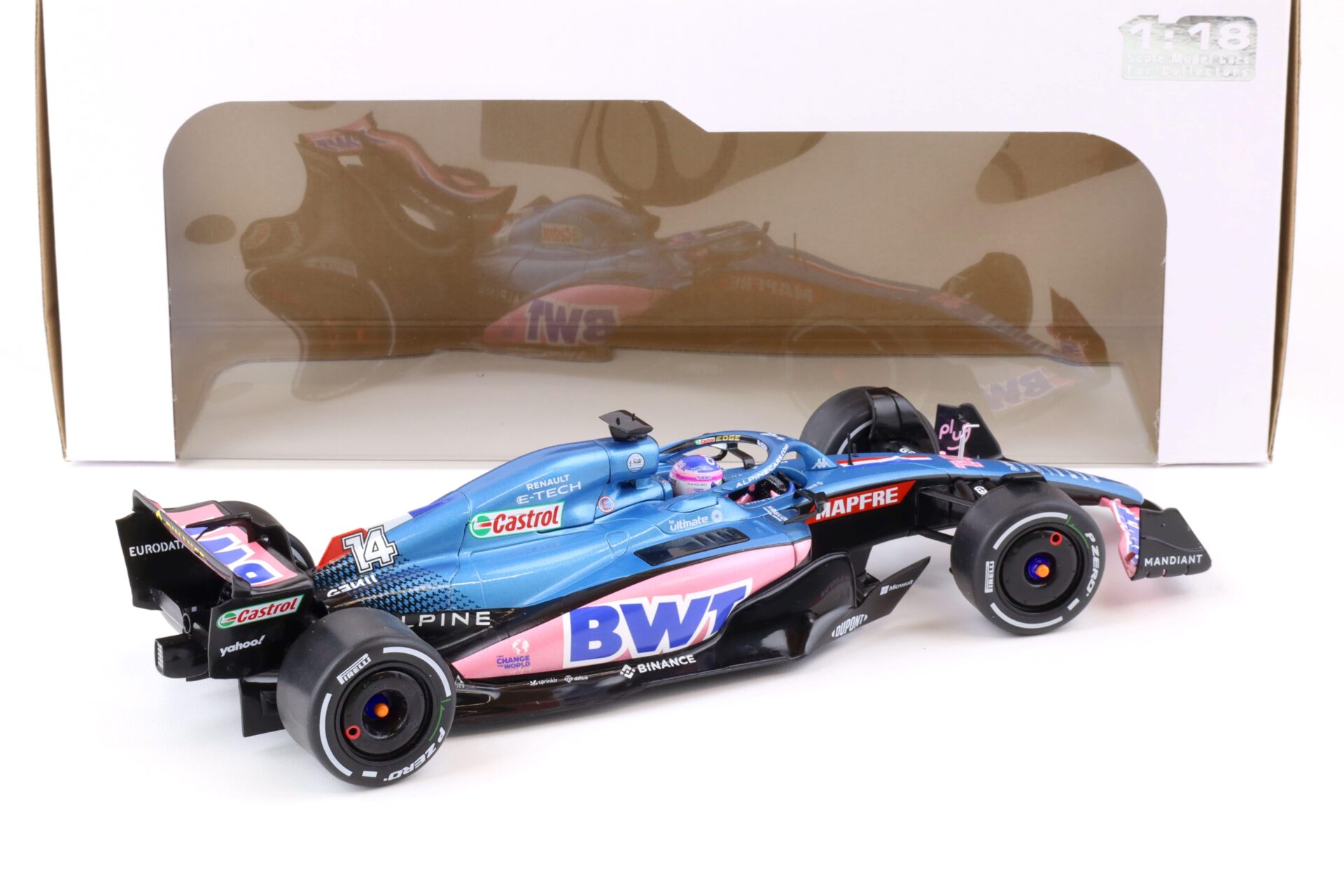 1:18 Solido Alpine A522 Monaco GP 2022 F1 F. Alonso BWT blue