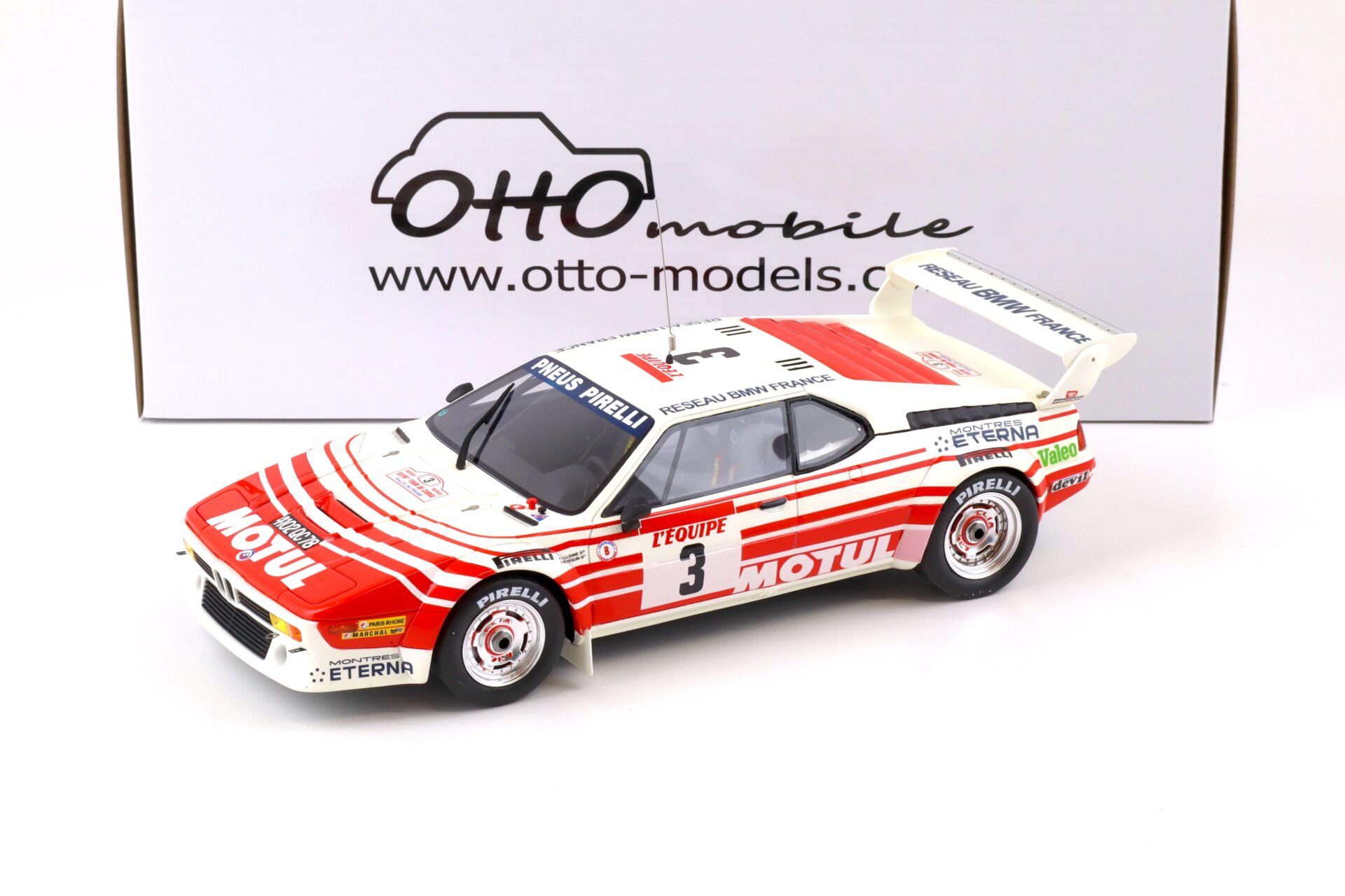 ID 74359 orig.jpg 1:18 OTTO mobile OT126 BMW M1 Gr. B Tour de Corse 1983 Motul #3 white / red