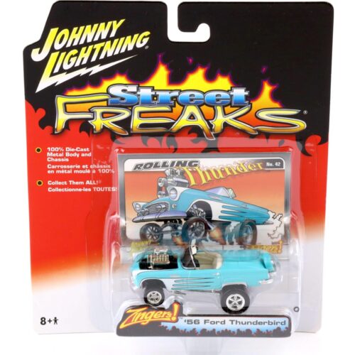 1:64 Johnny Lightning Street Freaks 50301B Zingers 1956 Ford Thunderbird blue
