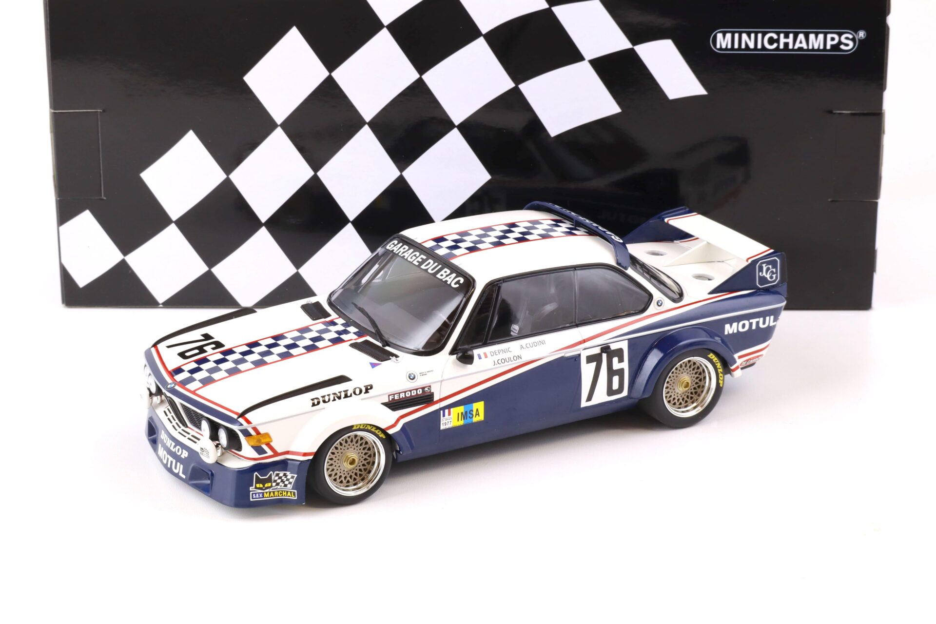ID 74457 orig.jpg 1:18 Minichamps BMW 3.0 CSL Garage du Bac 24h Le Mans 1977 #76 Depnic/ Cudini