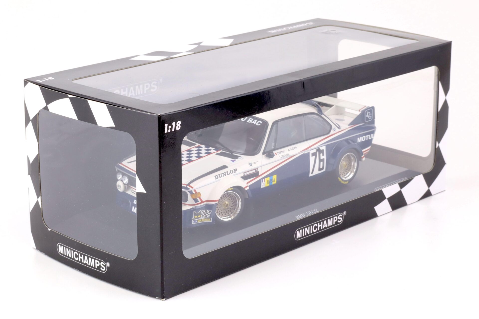 1:18 Minichamps BMW 3.0 CSL Garage du Bac 24h Le Mans 1977 #76 Depnic/ Cudini