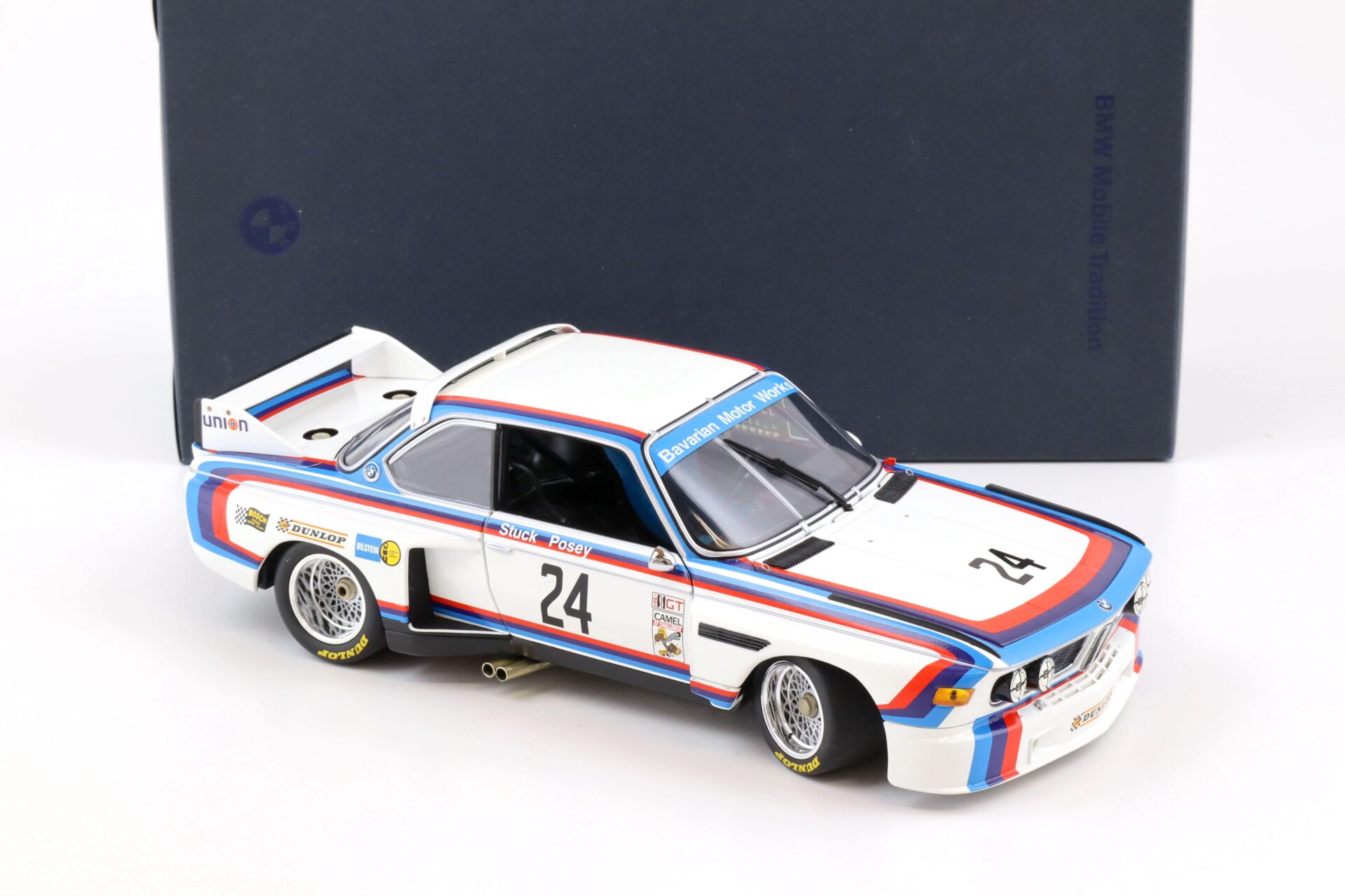 1:18 Minichamps BMW 3.5 CSL 24h Sebring 1975 Stuck/ Posey #24 DEALER VERSION