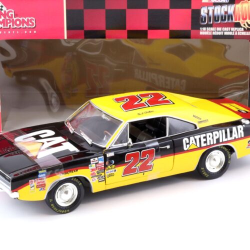 1:18 ERTL Racing Champions 1969 Dodge Charger Ward Burton Caterpillar #22 Stockrods yellow / black