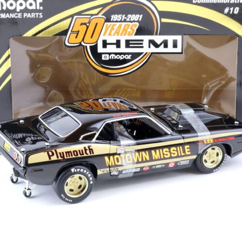 1:18 ERTL Collectibles 1972 Plymouth Barracuda Motown Missile black / gold
