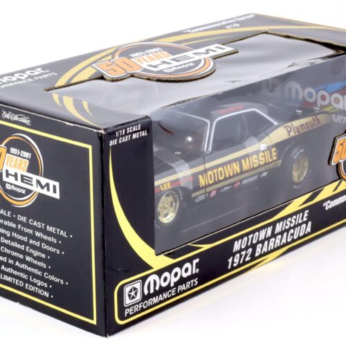 1:18 ERTL Collectibles 1972 Plymouth Barracuda Motown Missile black / gold