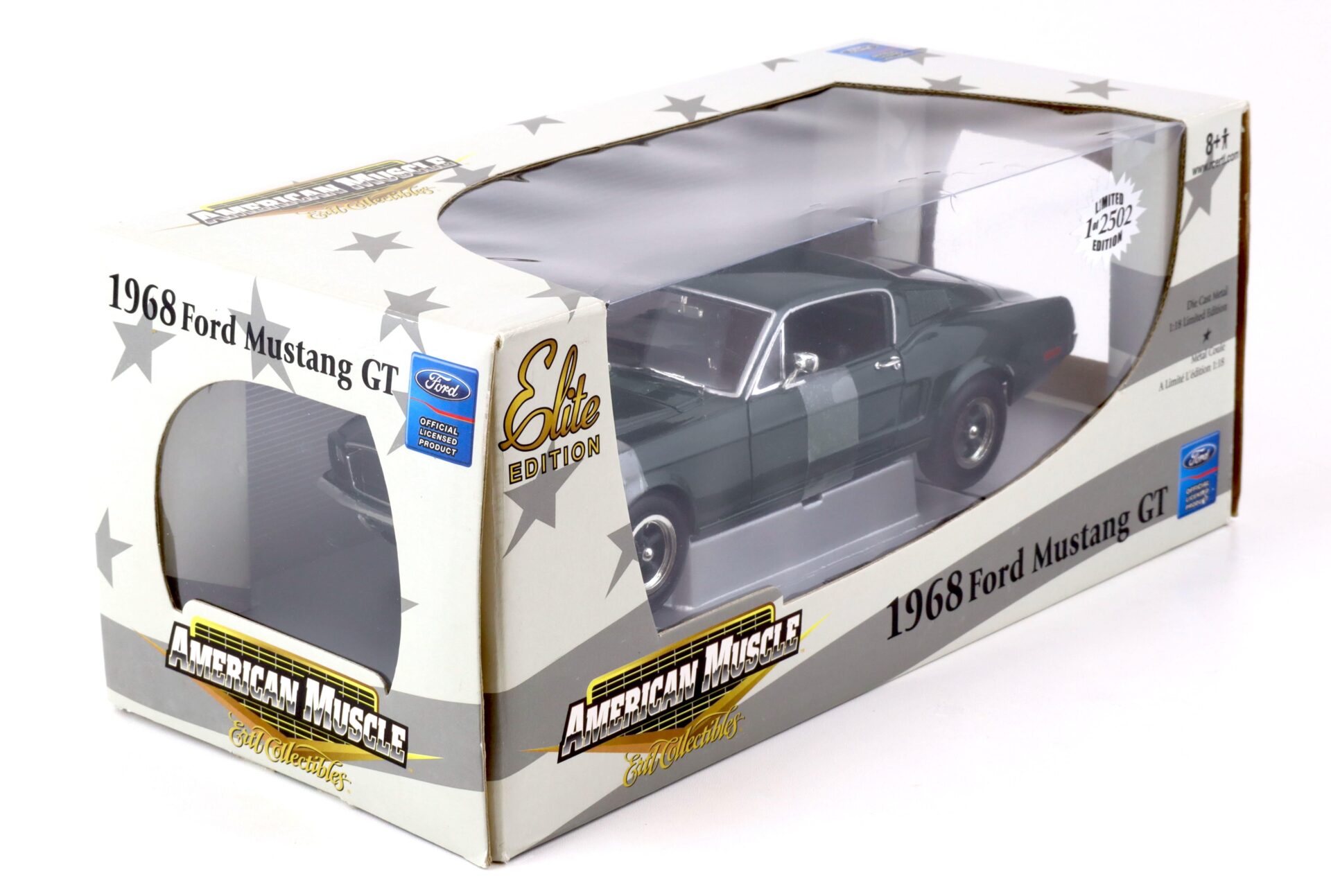 1:18 ERTL American Muscles Collectibles 1968 Ford Mustang GT dark green