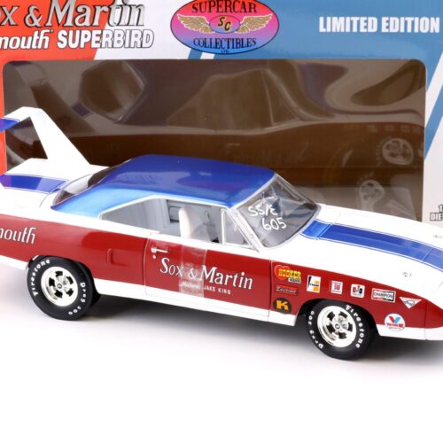 1:18 ERTL Supercar Collectibles Sox & Martin Plymouth Superbird blue / white / red