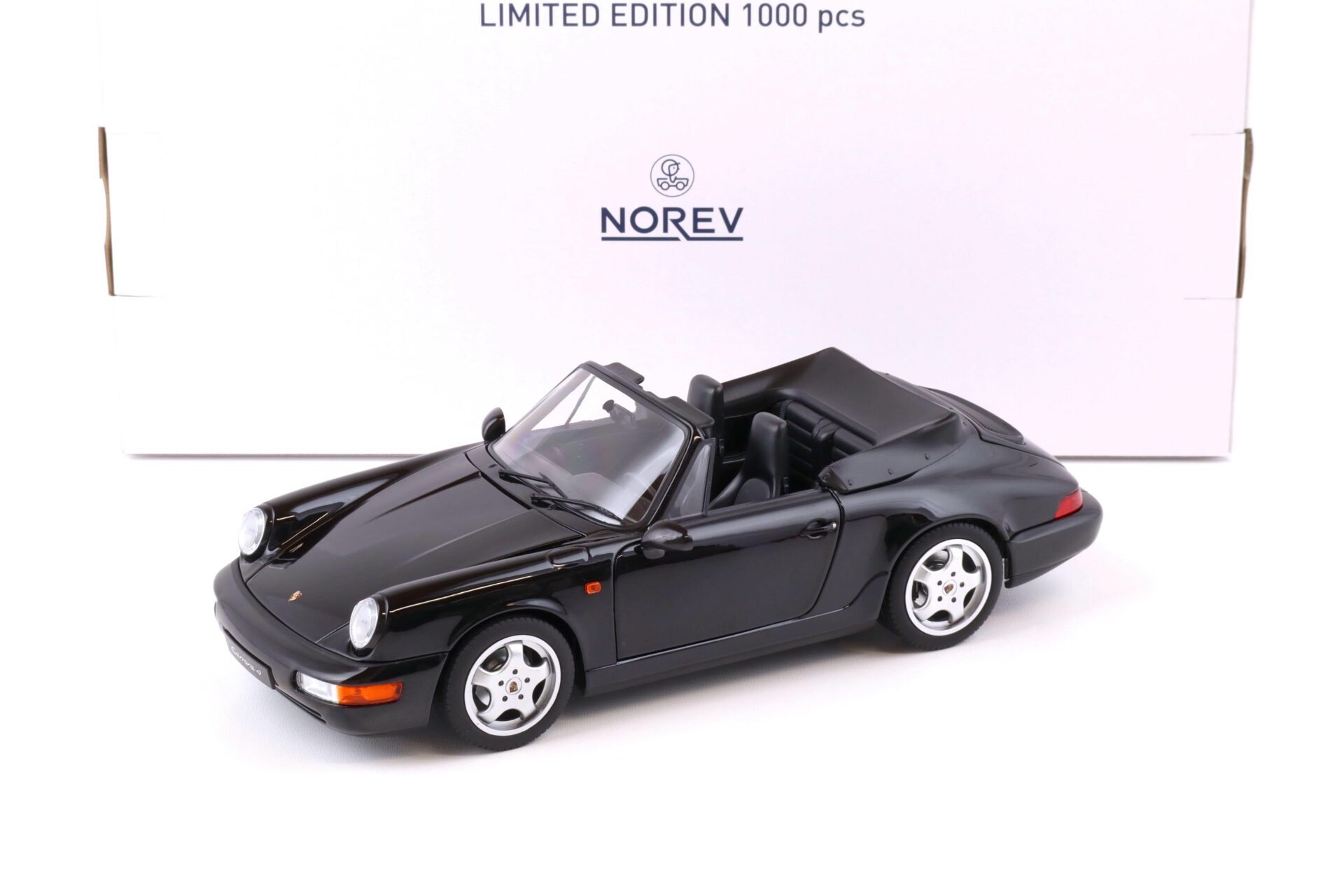 1:18 Norev Porsche 911 (964) Carrera 4 Cabriolet 1990 black metallic - Limited 1000 pcs.