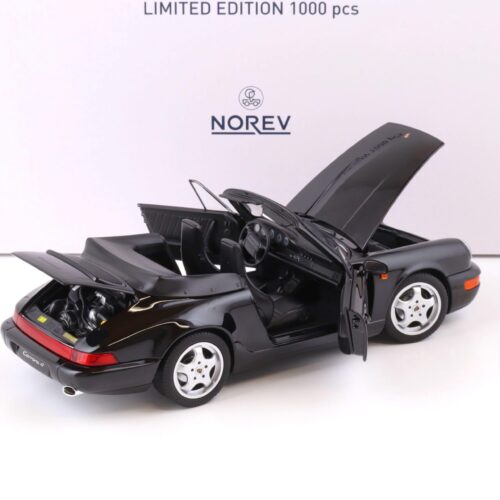 1:18 Norev Porsche 911 (964) Carrera 4 Cabriolet 1990 black metallic - Limited 1000 pcs.