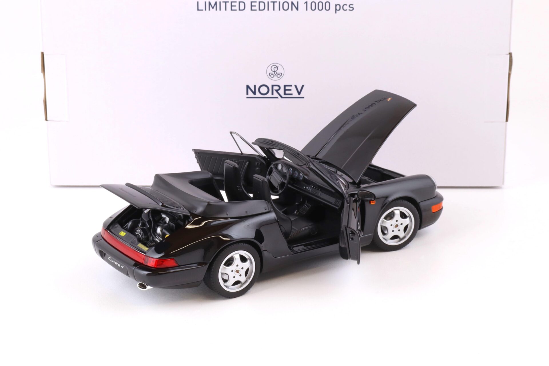 1:18 Norev Porsche 911 (964) Carrera 4 Cabriolet 1990 black metallic - Limited 1000 pcs.