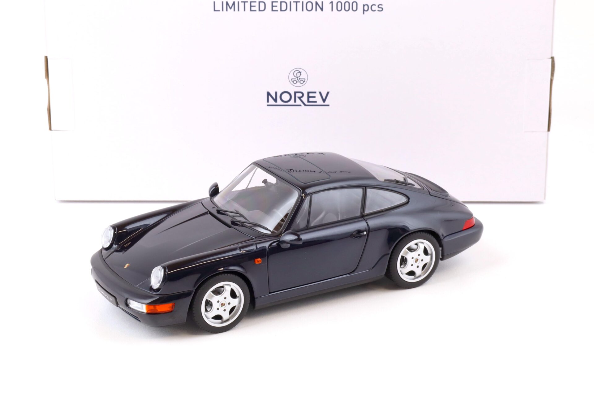 1:18 Norev Porsche 911 (964) Carrera 4 Coupe 1990 dark blue metallic - Limited 1000 pcs.