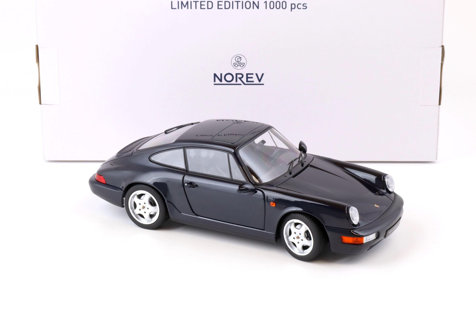 1:18 Norev Porsche 911 (964) Carrera 4 Coupe 1990 dark blue metallic - Limited 1000 pcs.