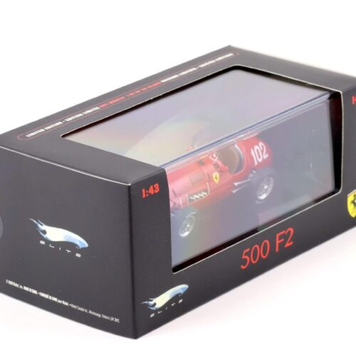 1:43 Hot Wheels Elite Ferrari 500 F2 Ascari #102 Winner GP Nürburgring red