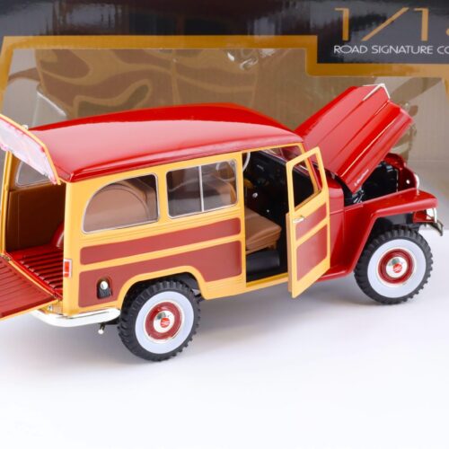 1:18 Road Signature 1955 Willys Jeep Station Wagon burgundy red