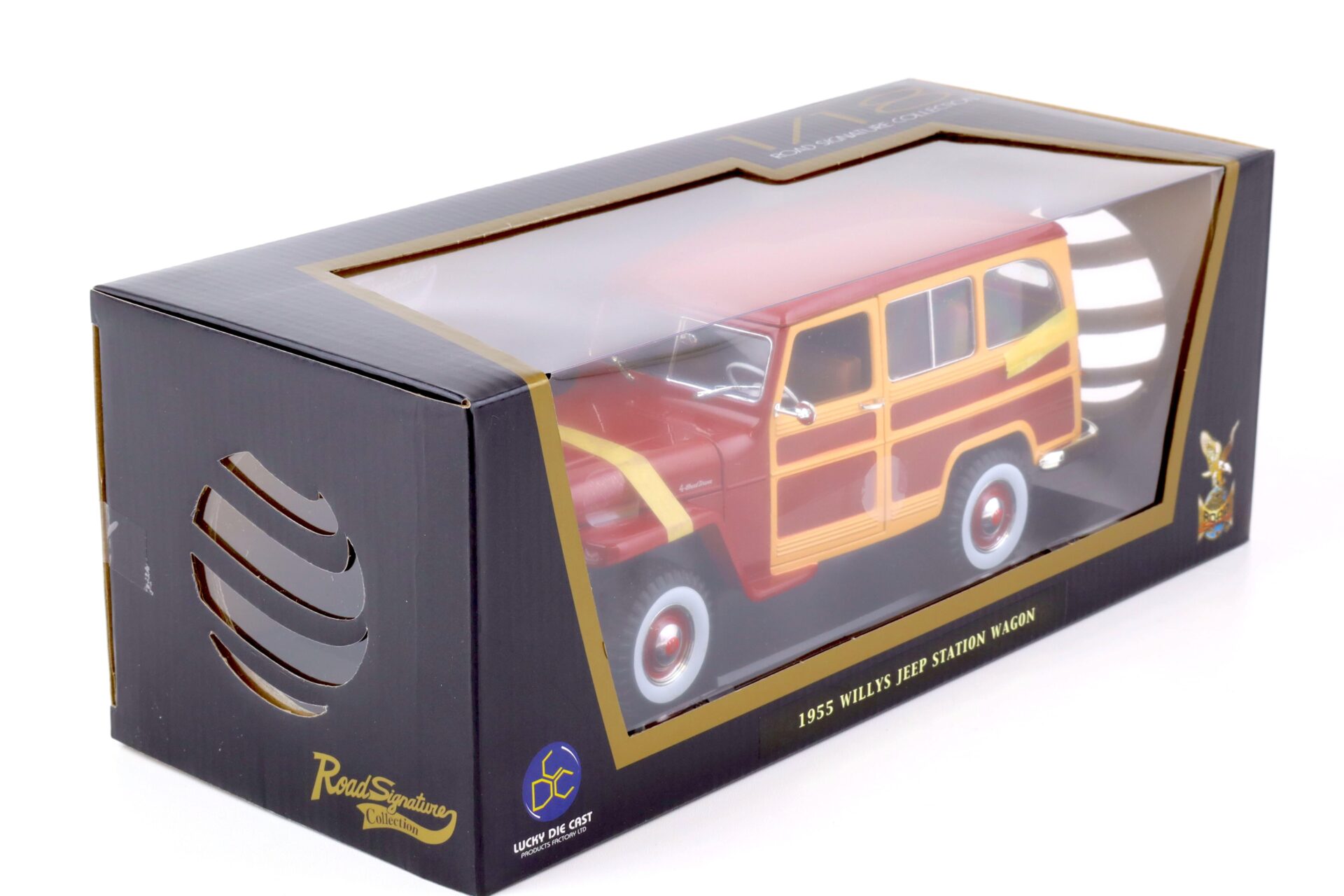 1:18 Road Signature 1955 Willys Jeep Station Wagon burgundy red