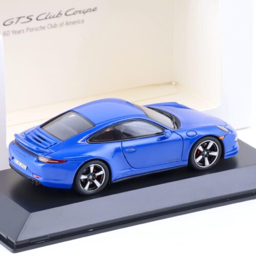 1:43 Spark Porsche 911 (991) GTS Club Coupe blue 60 Years Porsche Club America WAP DEALER