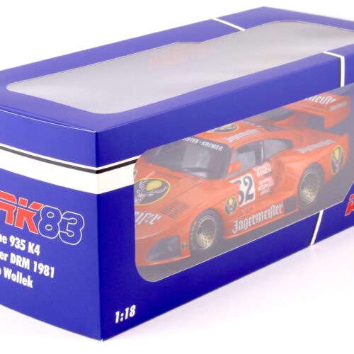 1:18 WERK83 Kremer Porsche 935 K4 #52 Jägermeister 2nd Zolder DRM 1981 Wollek