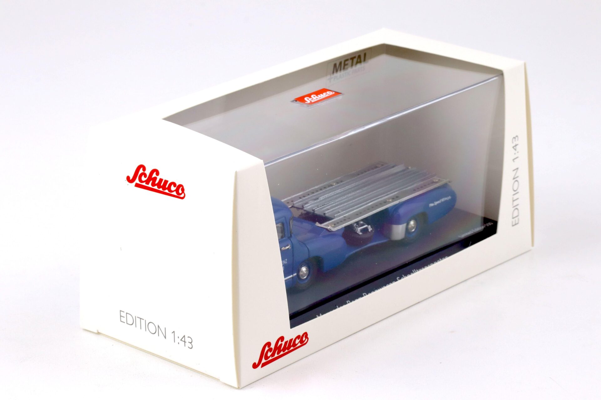 1:43 Schuco Mercedes Renntransporter "Das blaue Wunder" blue 1955