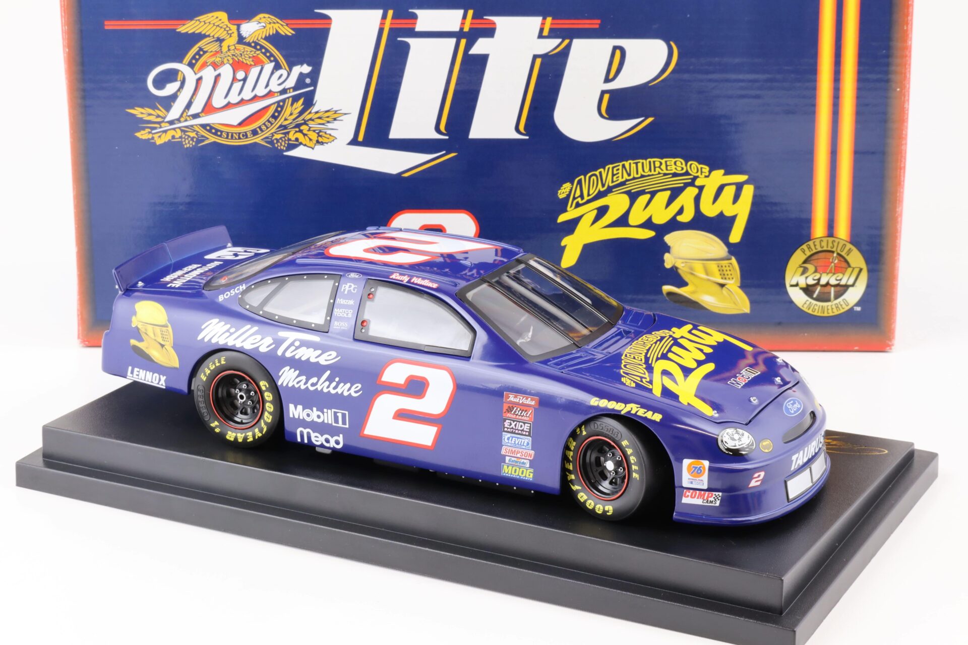 1:18 Revell Ford Taurus 1998 NASCAR Miller Lite Rusty Wallace #2 blue