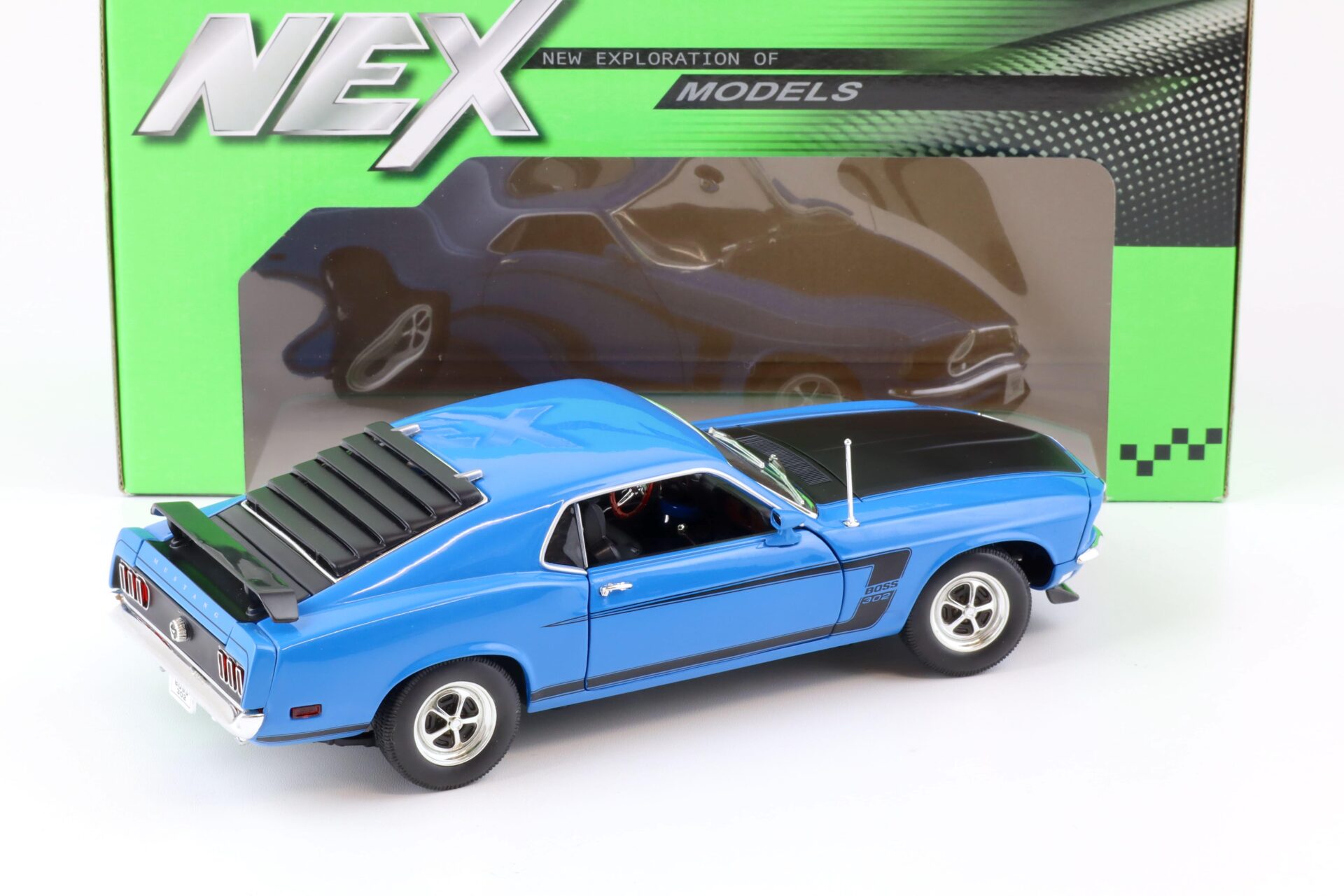 1:18 Welly NEX 1969 Ford Mustang Boss 302 Coupe blue