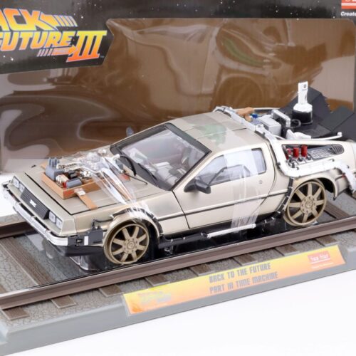 1:18 Sun Star 1987 Delorean DMC-12 Time Machine Back to the Future 3 Rail Road Version