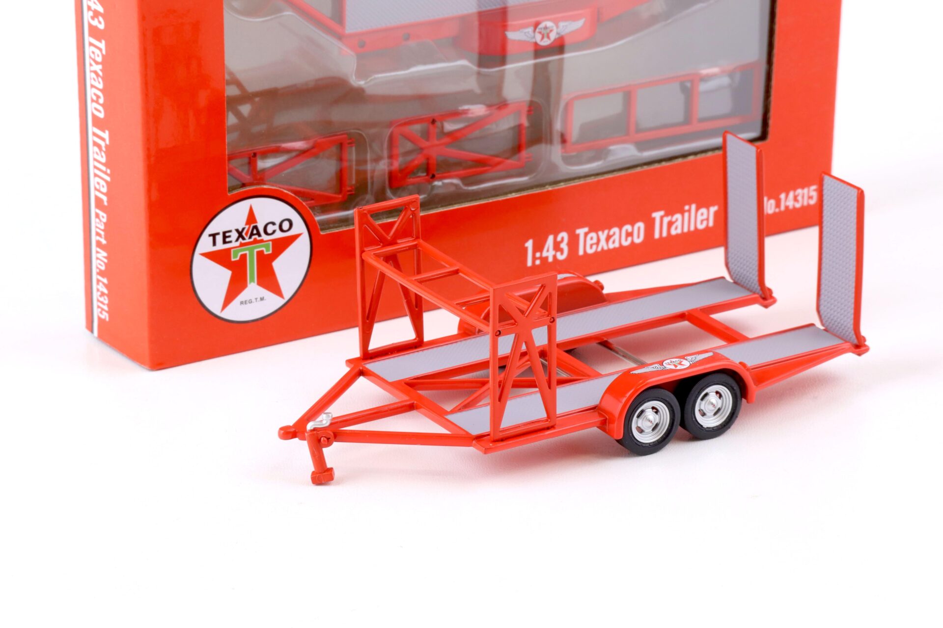 ID 75540 orig.jpg 1:43 GMP Tandem Car Trailer Anhänger TEXACO red Diorama Zubehör