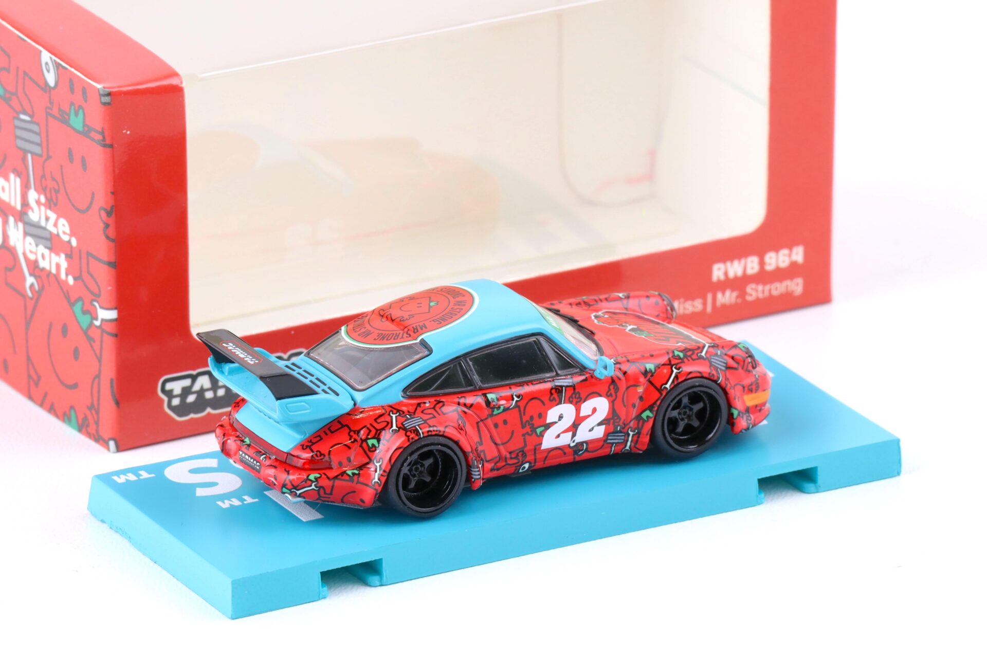 1:64 Tarmac Works Porsche 911 (964) RWB Mr. Men Little Miss Mr. Strong #22 red